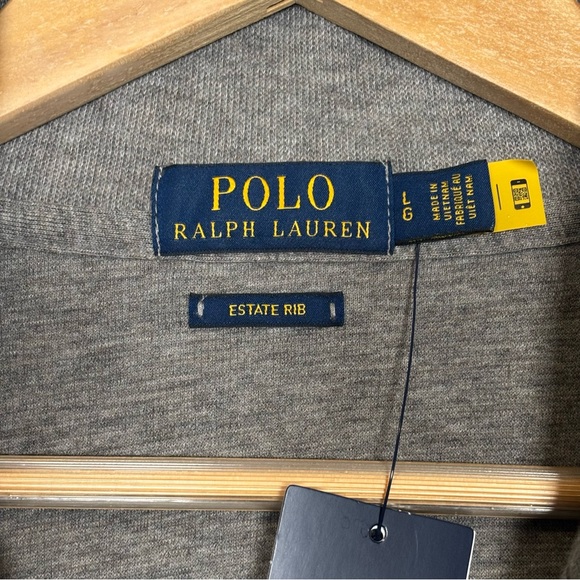 Polo Ralph Lauren Estate-Rib Quarter-Zip Pullover-Gray-Men Size Large - Picture 4 of 6